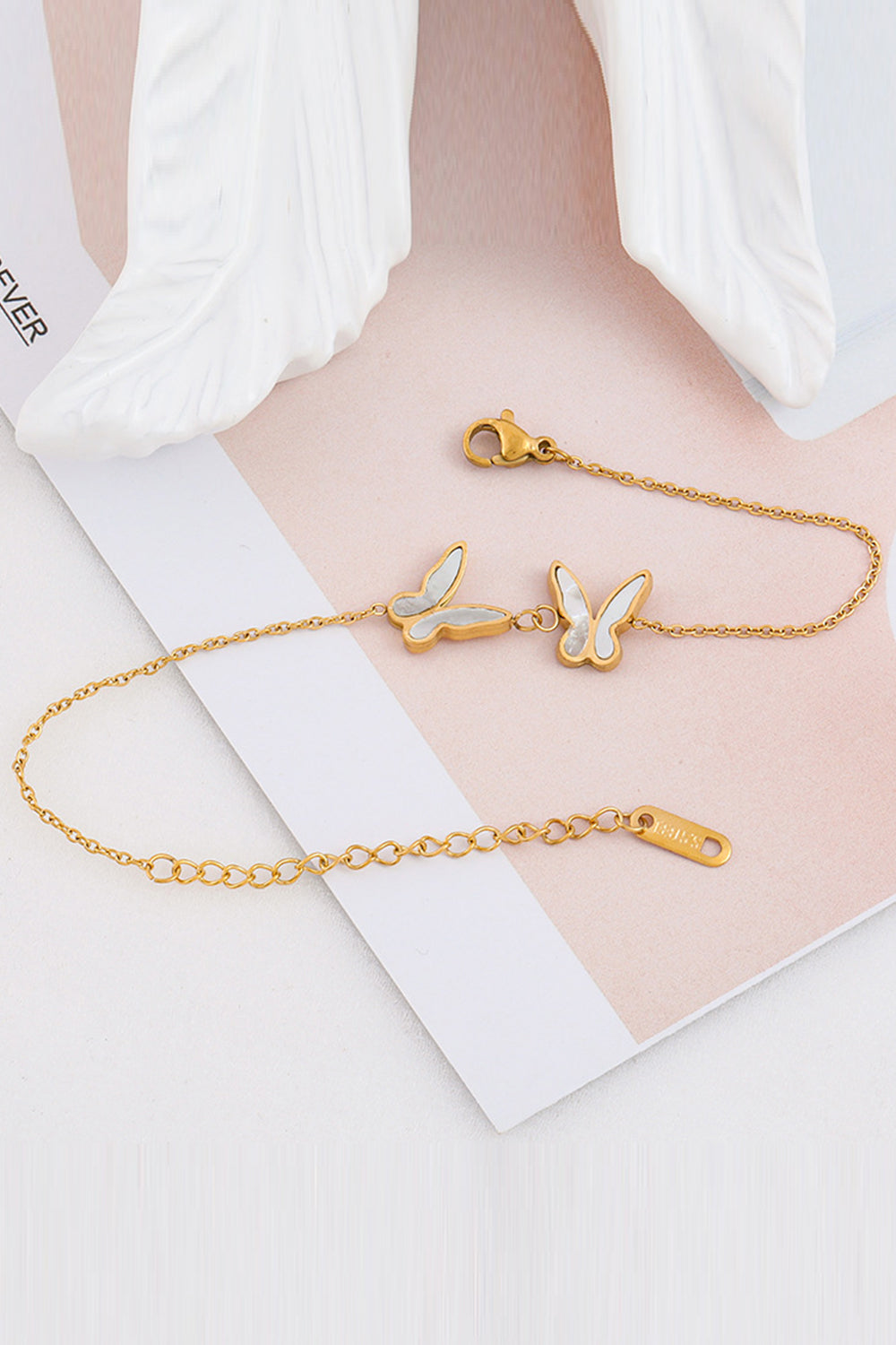 Double Butterfly Bracelet in Titanium