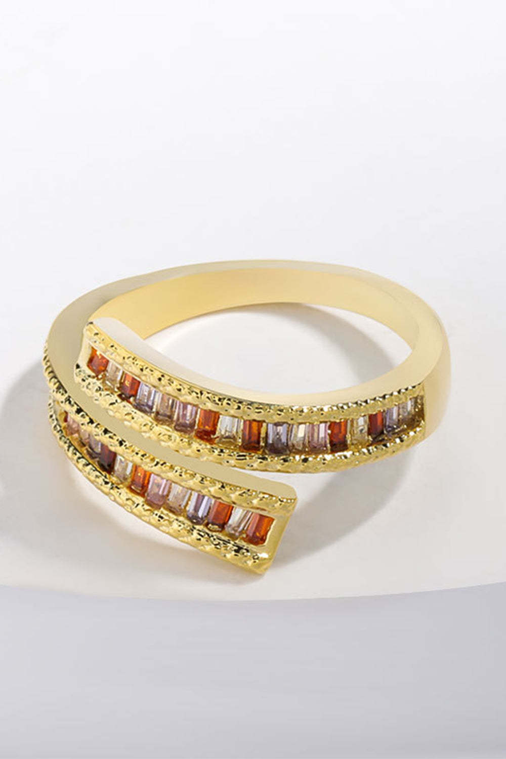 Golden Ring with Rhinestones