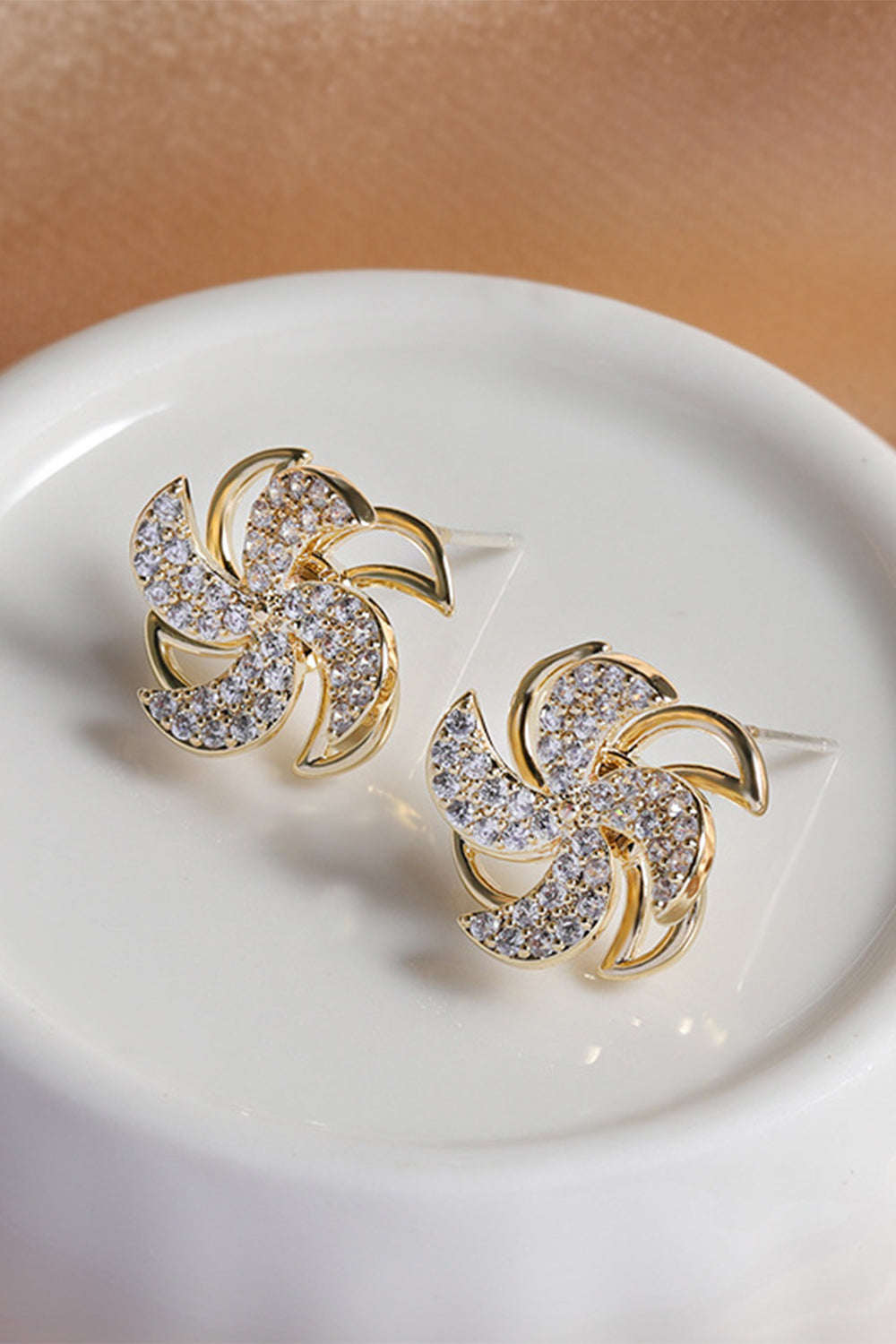 Earrings with Golden Beads