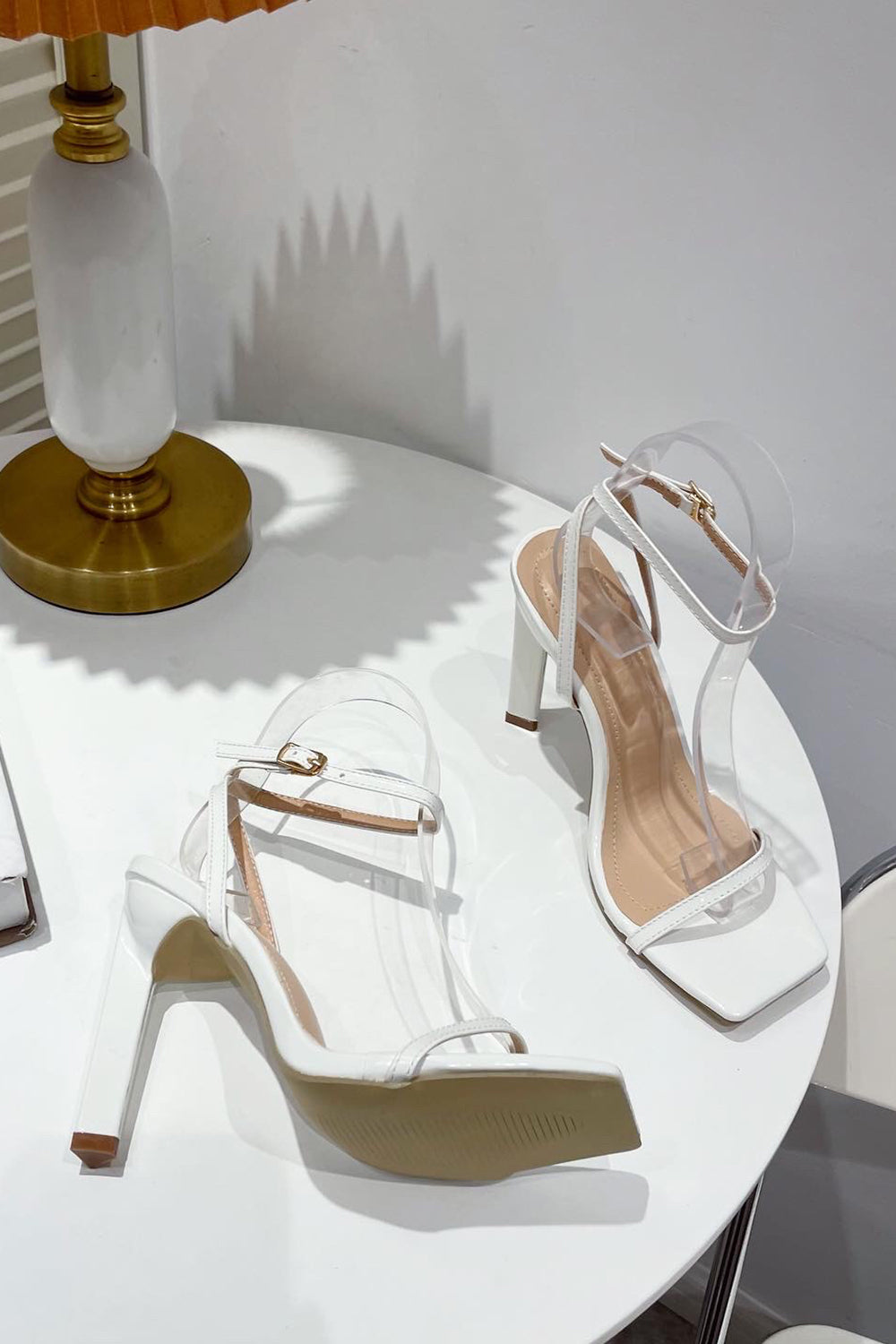 Thick High Heels with Square Head in One Word