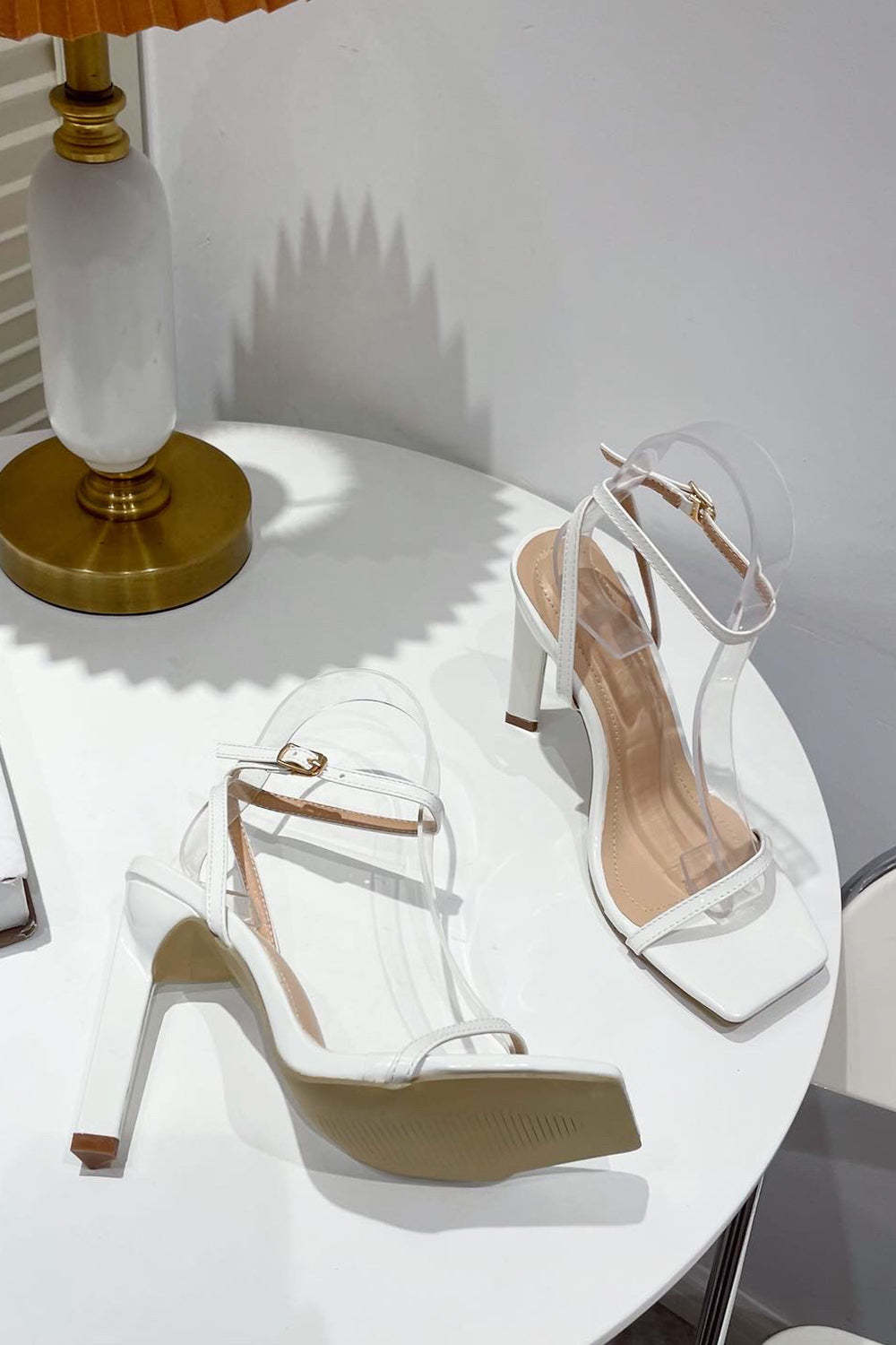 Thick High Heels with Square Head in One Word