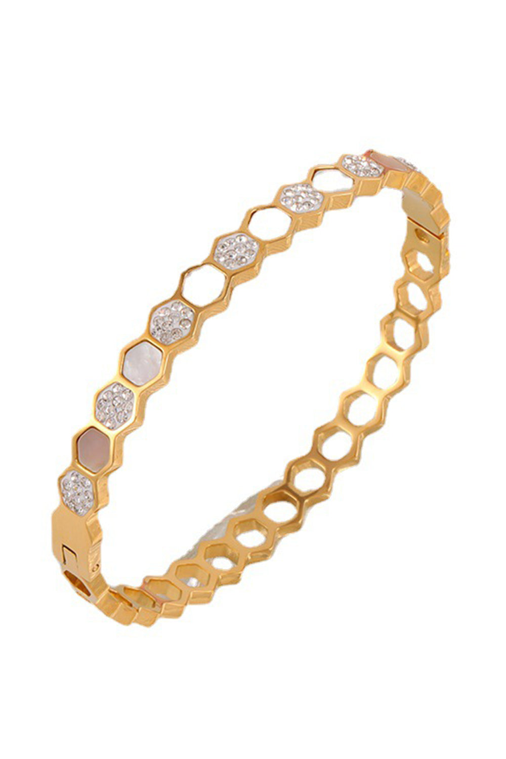 Stainless Steel Bracelet with Gold Plated Titanium