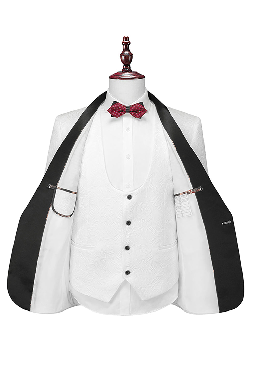 Men's Three-Piece White Suits with Shawl Lapel