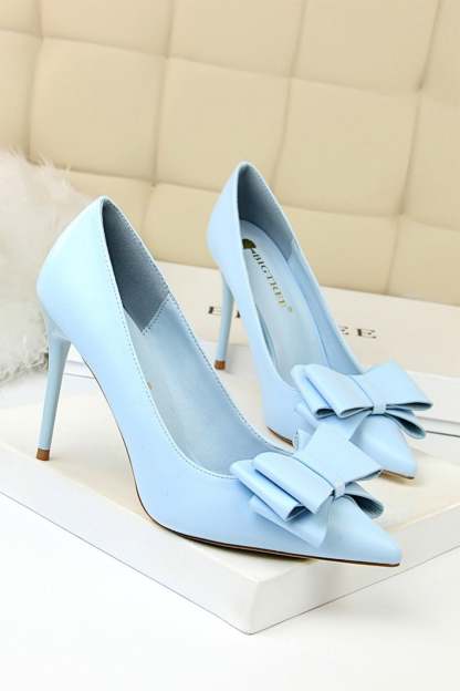 Pointy Pink Stiletto Heels Featuring Bows