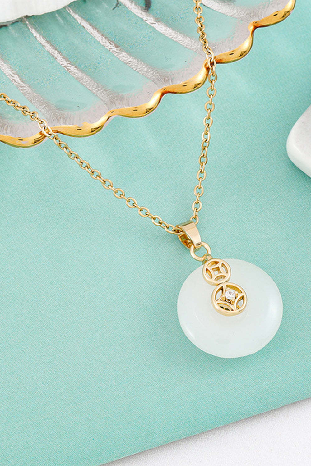 Necklace with Inlaid Jade