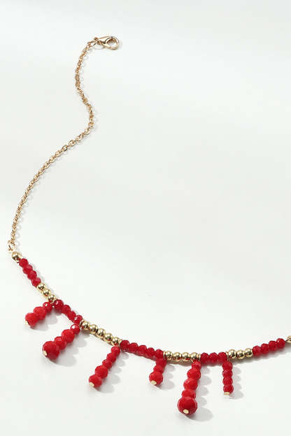 Red Boho-Inspired Necklace