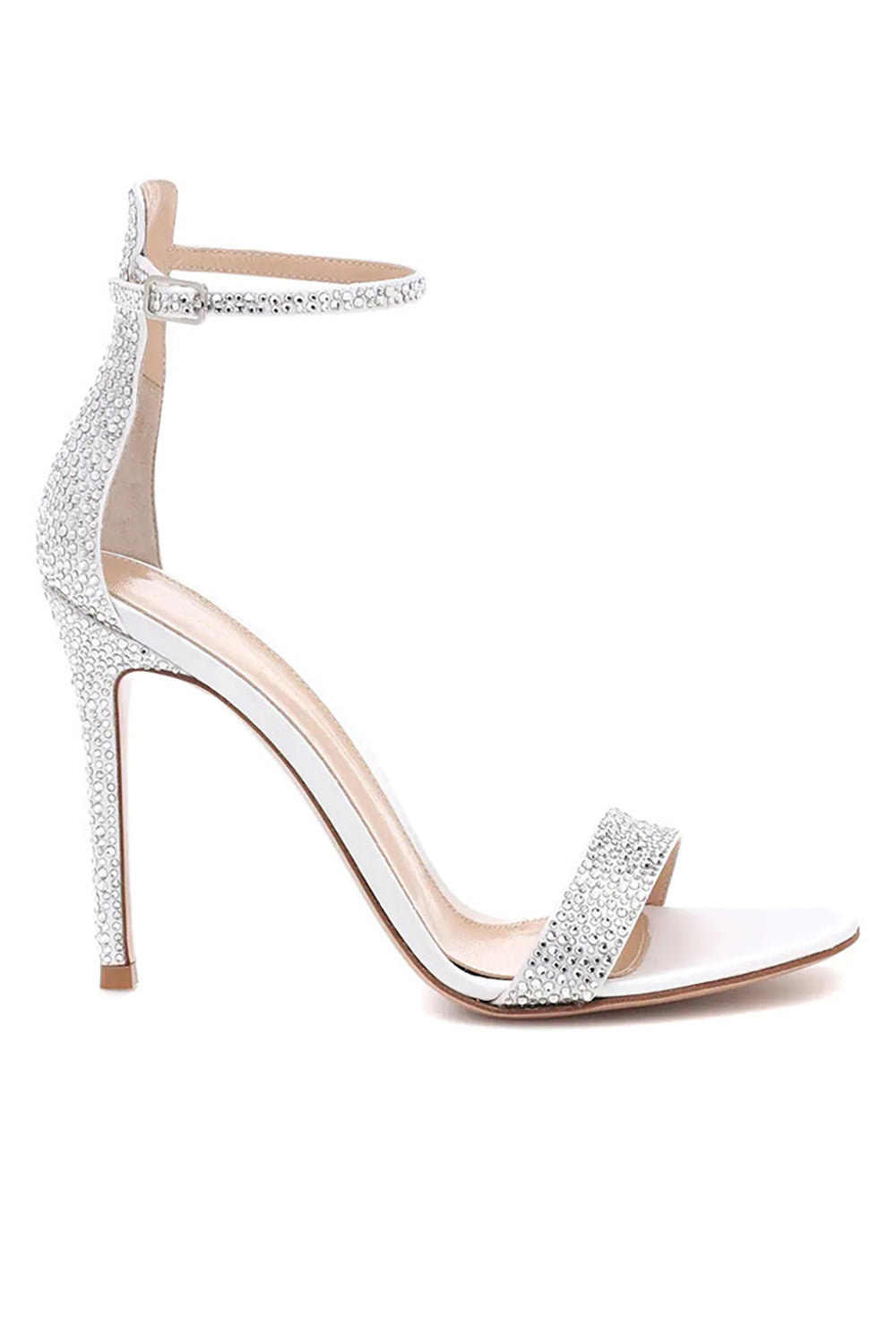High-heeled Sandal Shoes with Silver Beads
