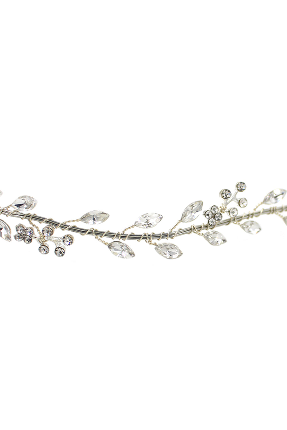 Bridal Headband with Shiny Rhinestone Branch