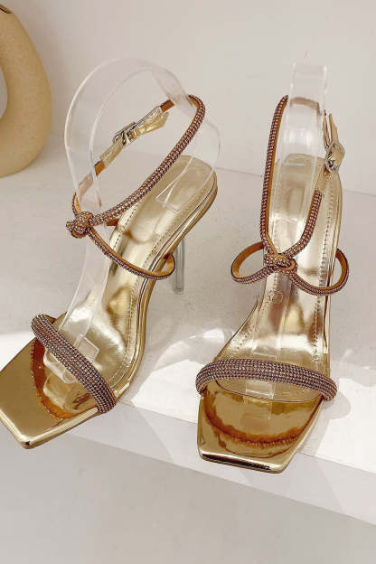 Black Stiletto High Heels with Square Toe