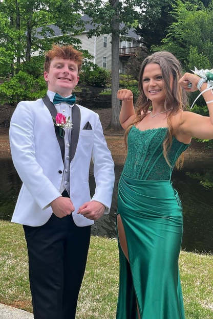 White Men's One-Button Party Blazer with Shawl Lapel