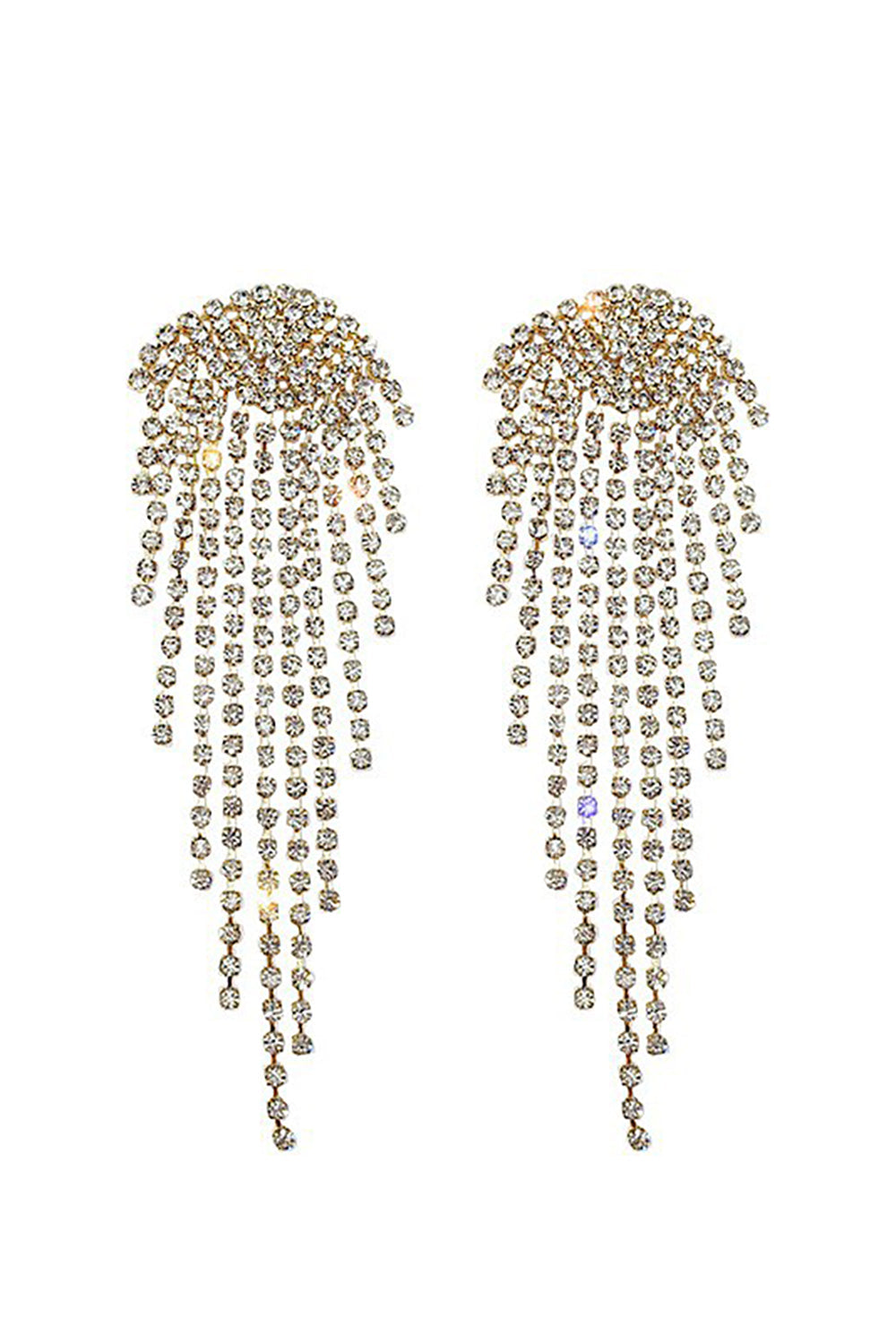 Drop Earrings with Gold Rhinestones