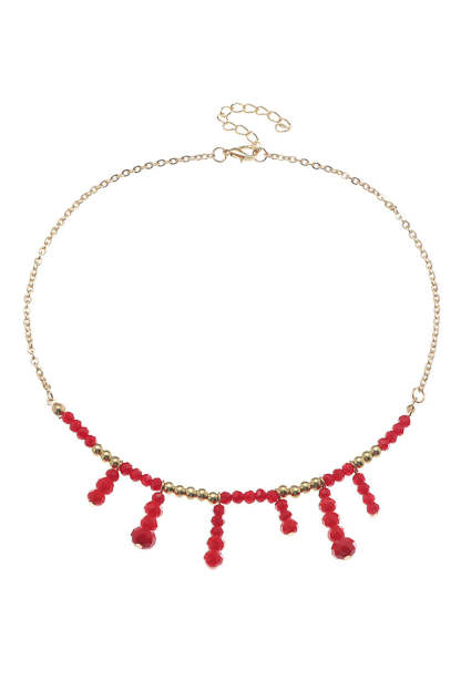 Red Boho-Inspired Necklace