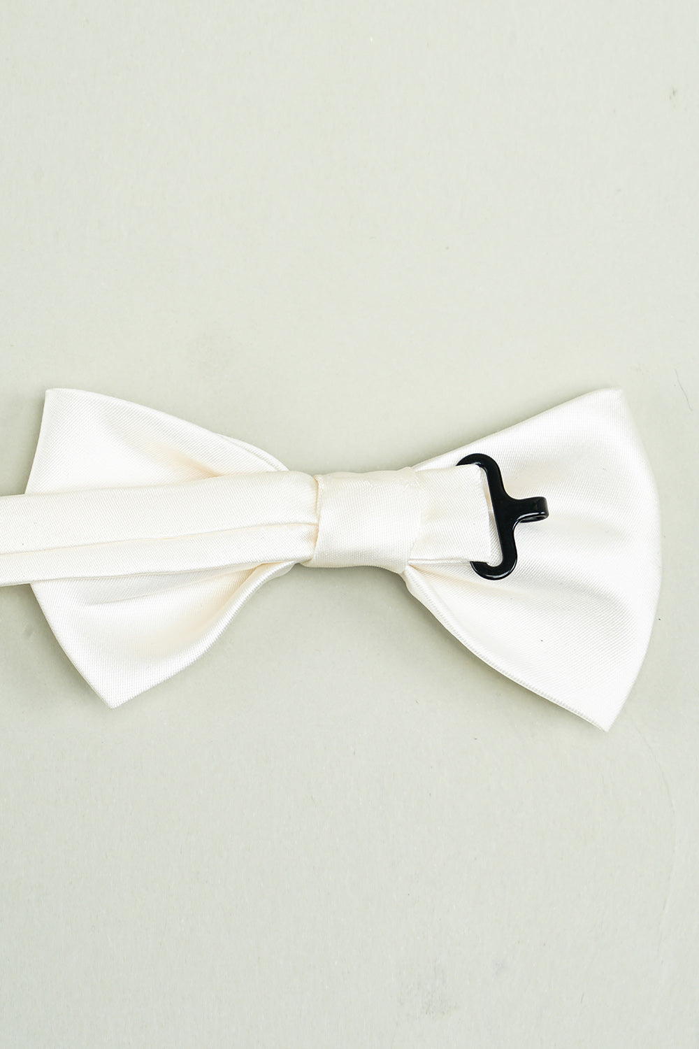 Formal White Satin Bow Tie for Tuxedo Adjustable