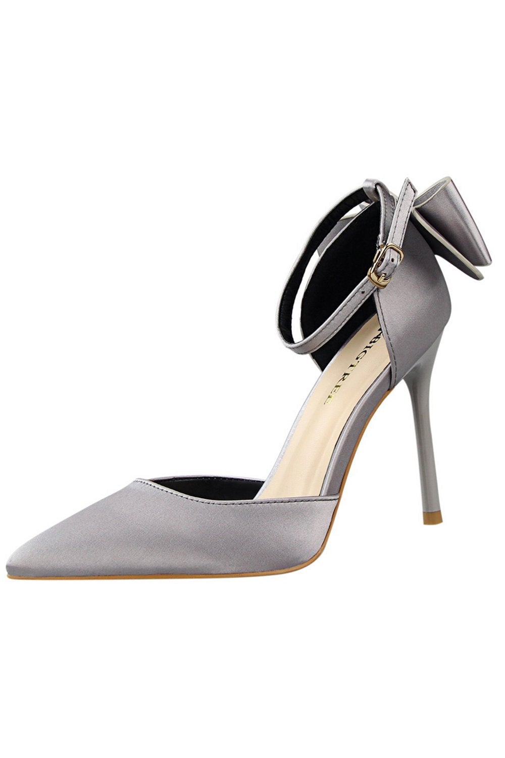 Prom Heels in Burgundy Satin Featuring a Bowknot