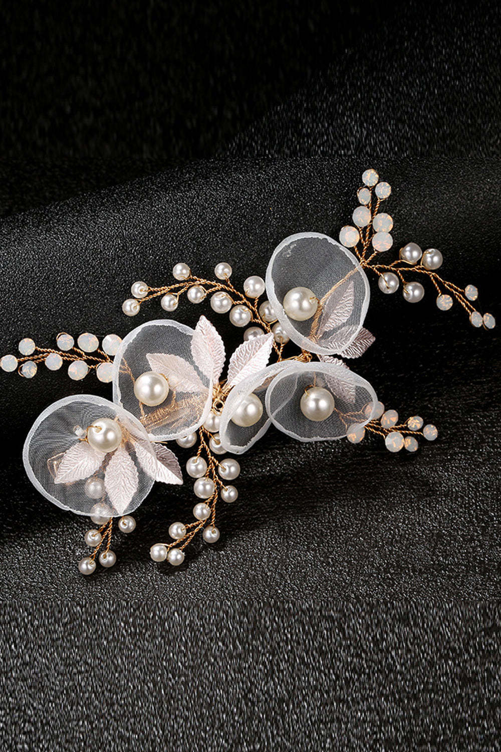 Bridal Comb with Golden Flower