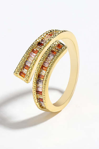 Golden Ring with Rhinestones