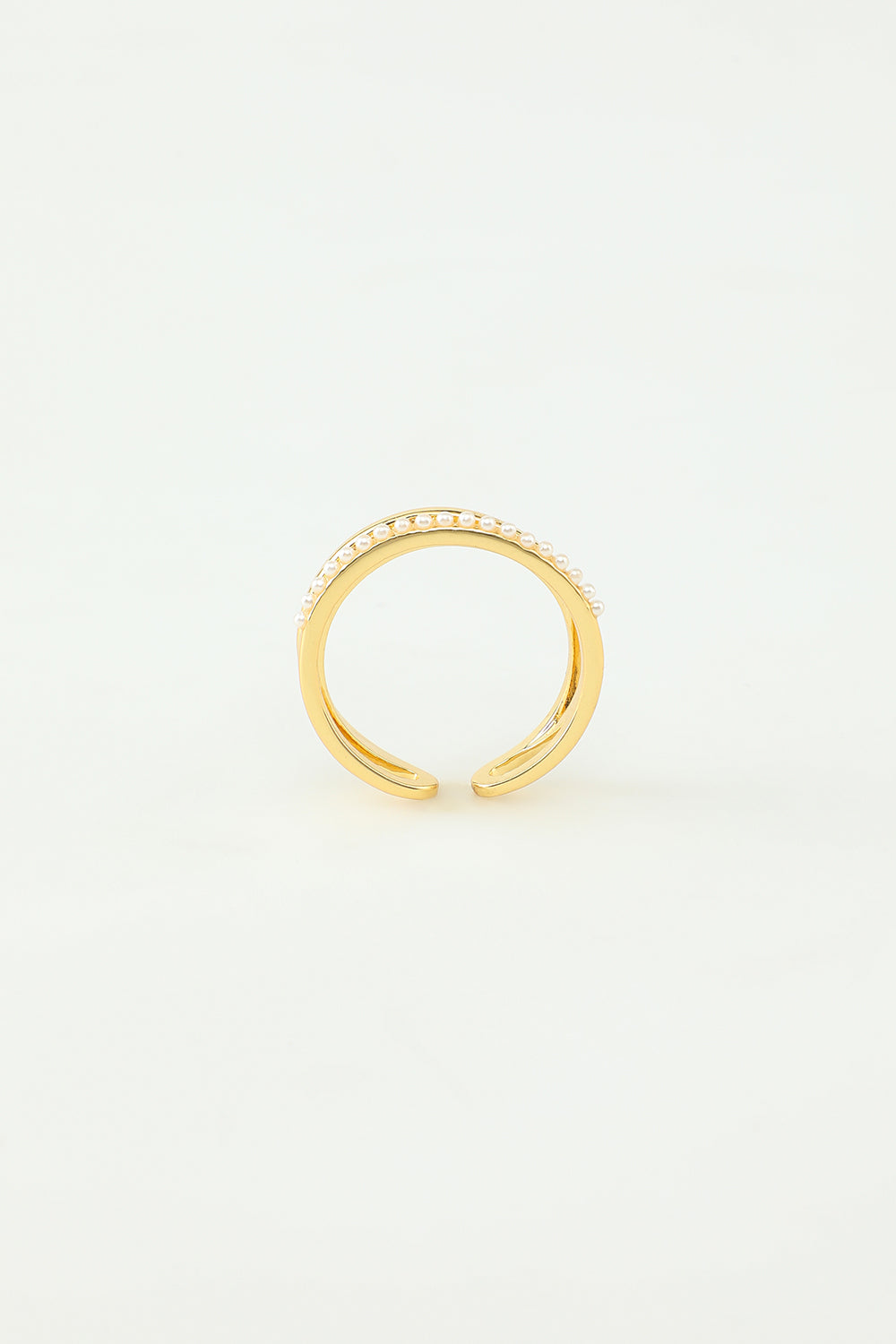 Pearl and Golden Zircon Ring