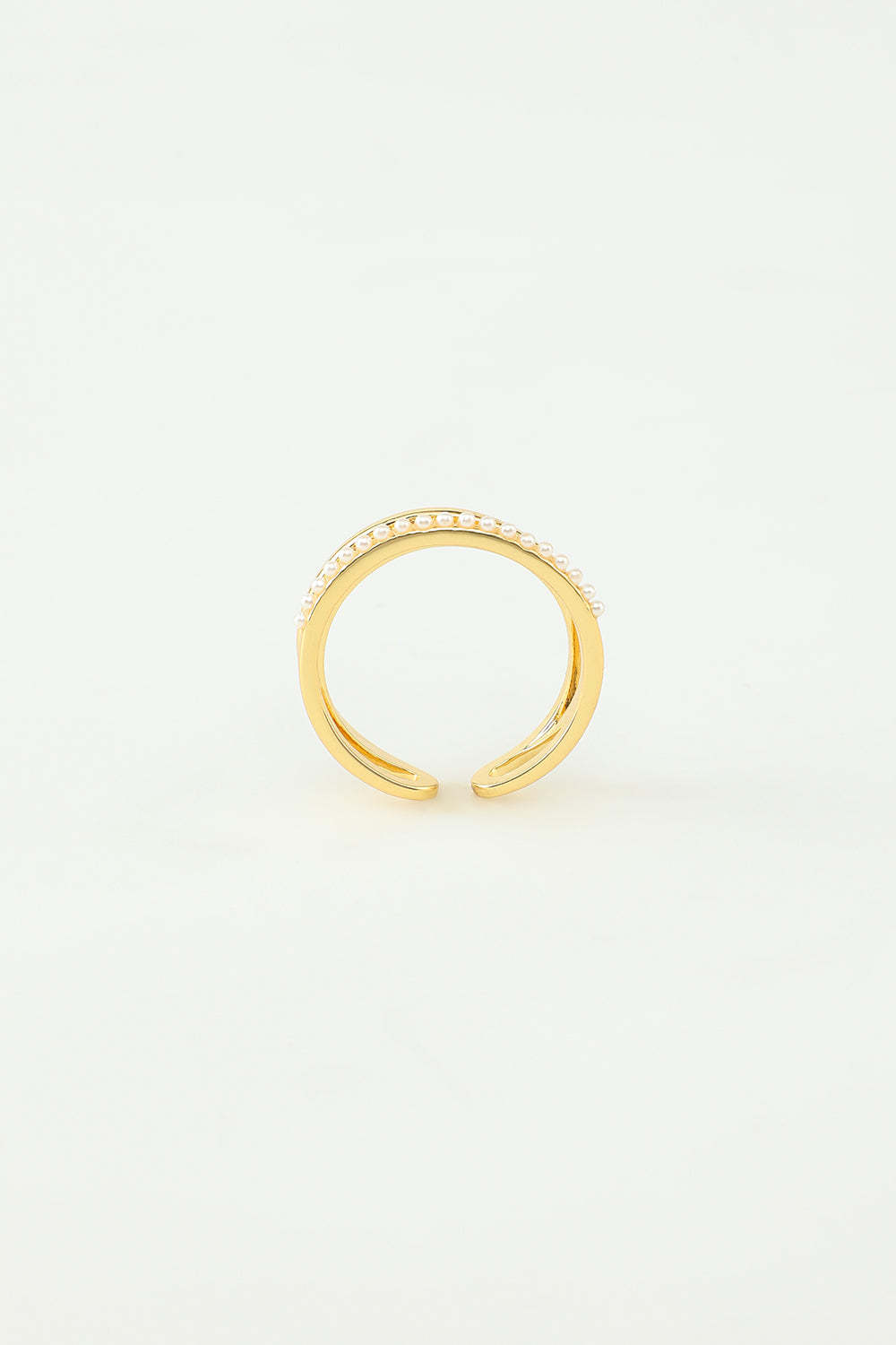 Pearl and Golden Zircon Ring