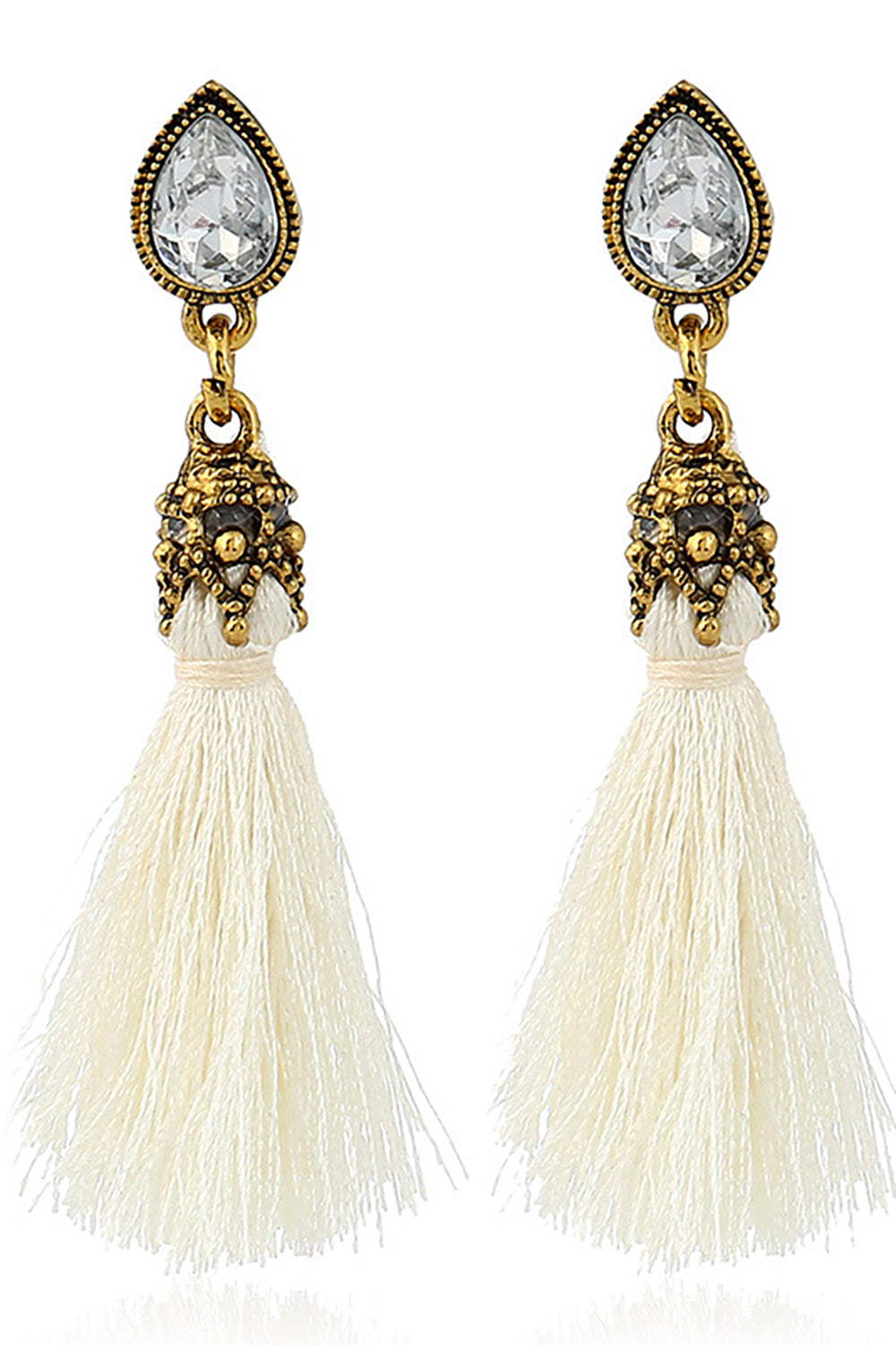 Earrings with Red Tassels