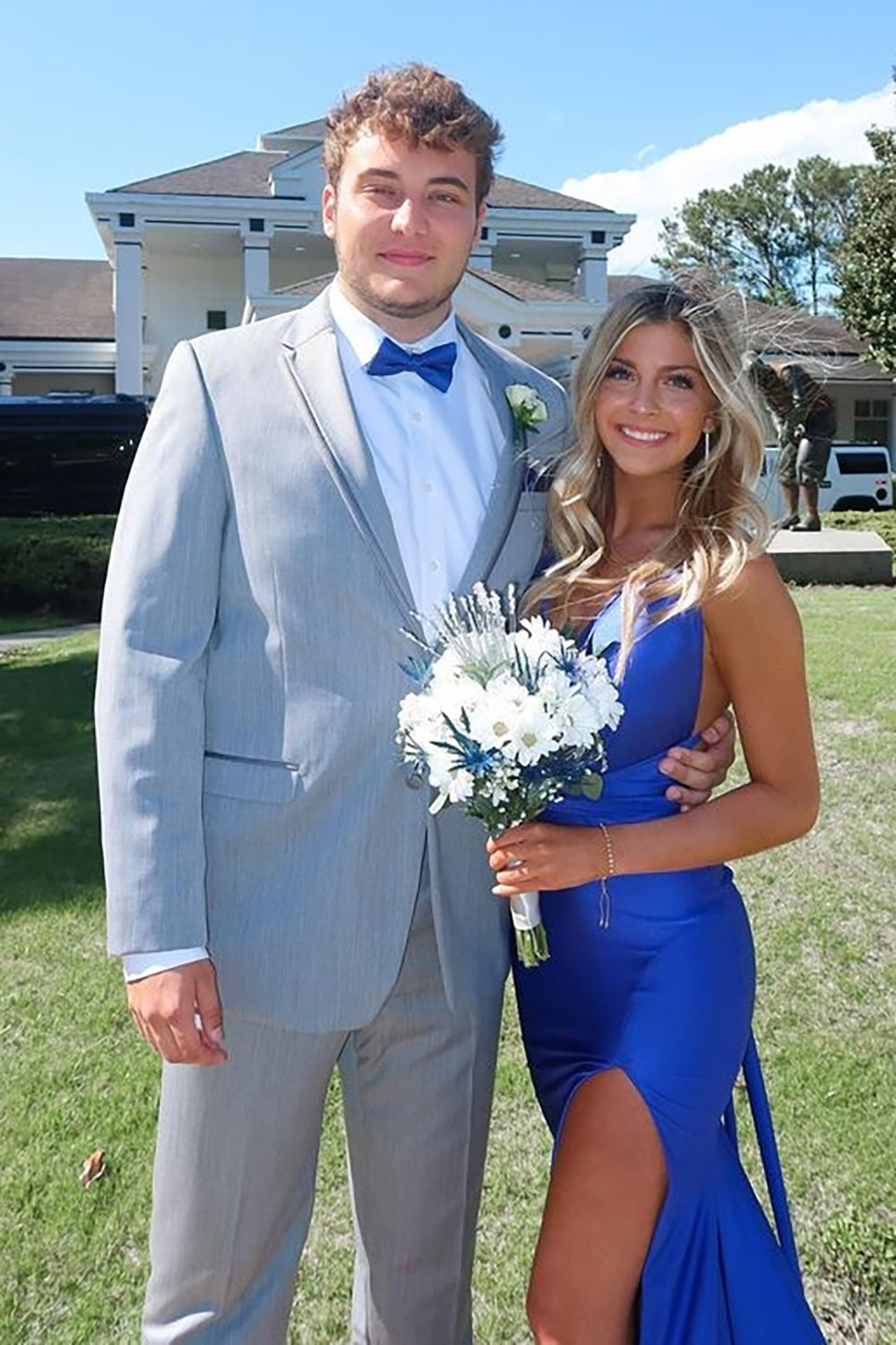 Grey Men's Prom Suits with Notched Lapel and Single Button