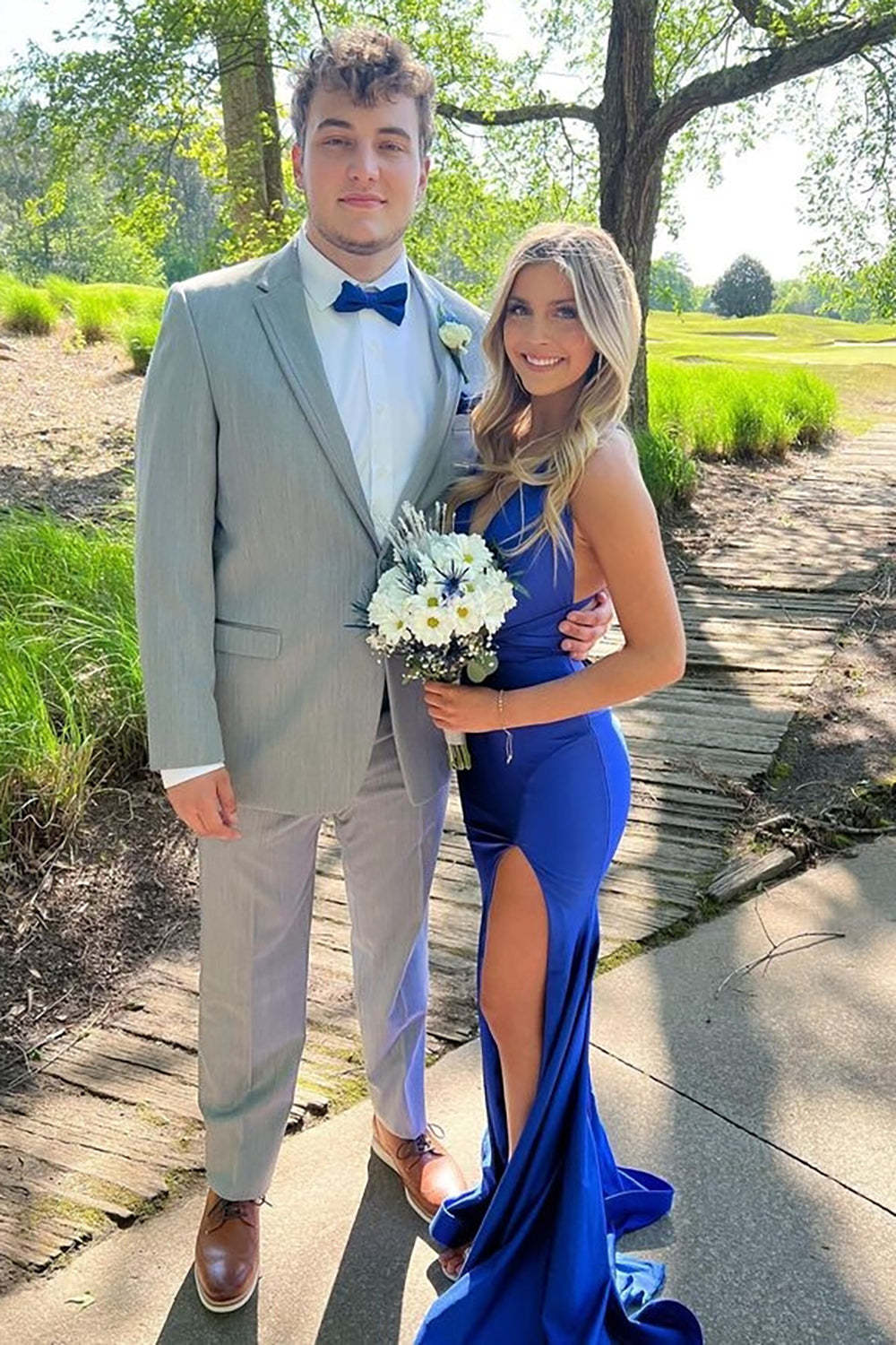 Grey Men's Prom Suits with Notched Lapel and Single Button