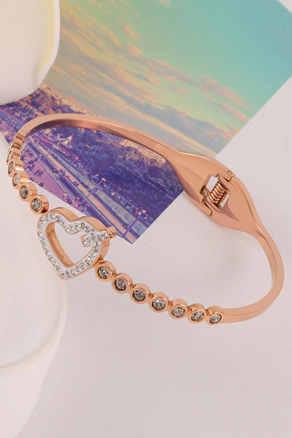 Bracelet with Heart Brick Design in Titanium Steel