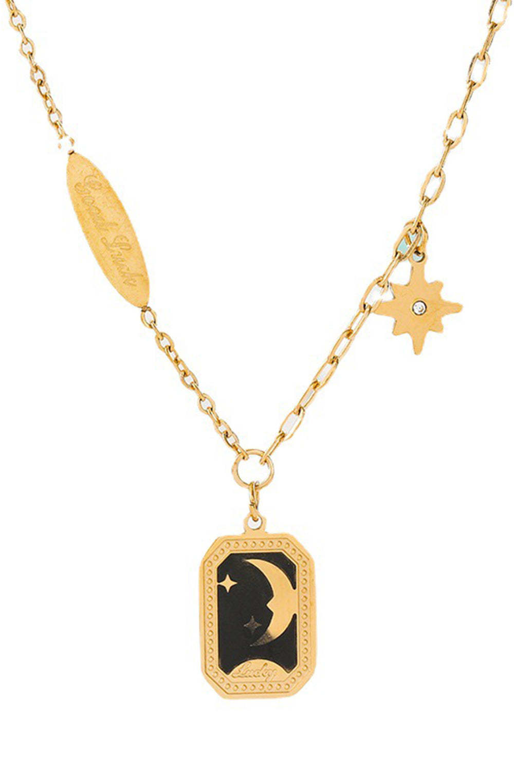 Enamel Clavicle Chain in Gold