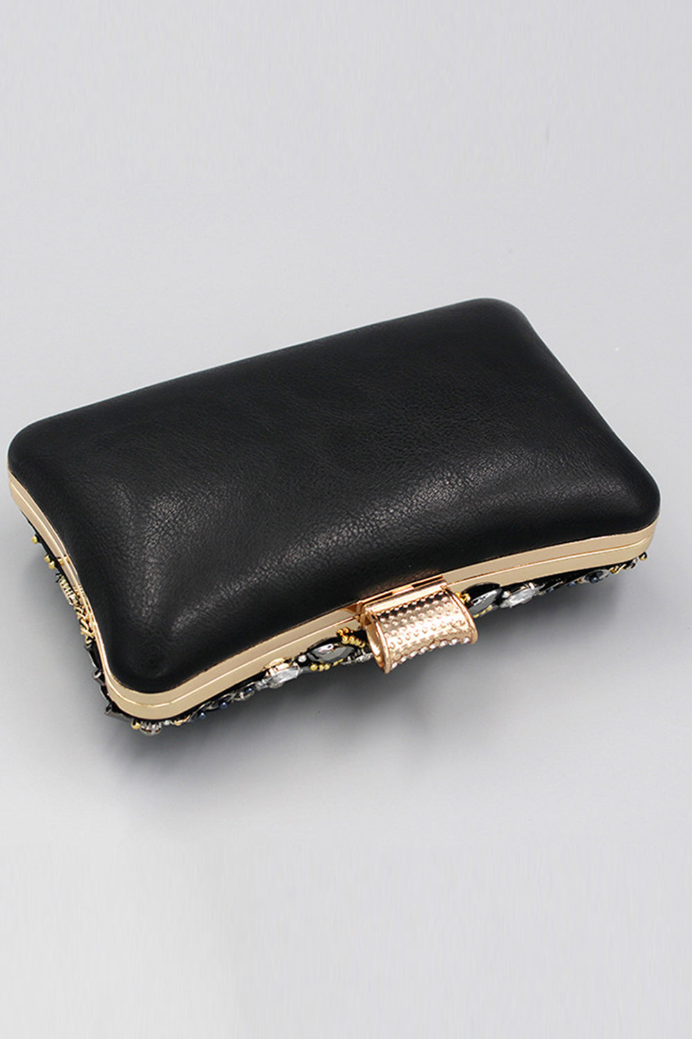 Evening Clutch with Black Beaded Shoulder Chain