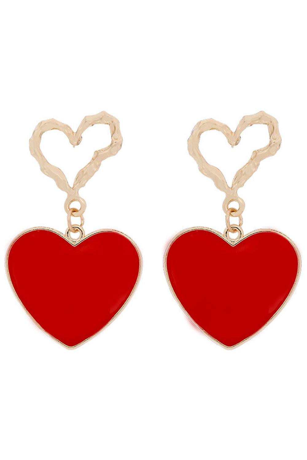 Earrings with Red Hearts