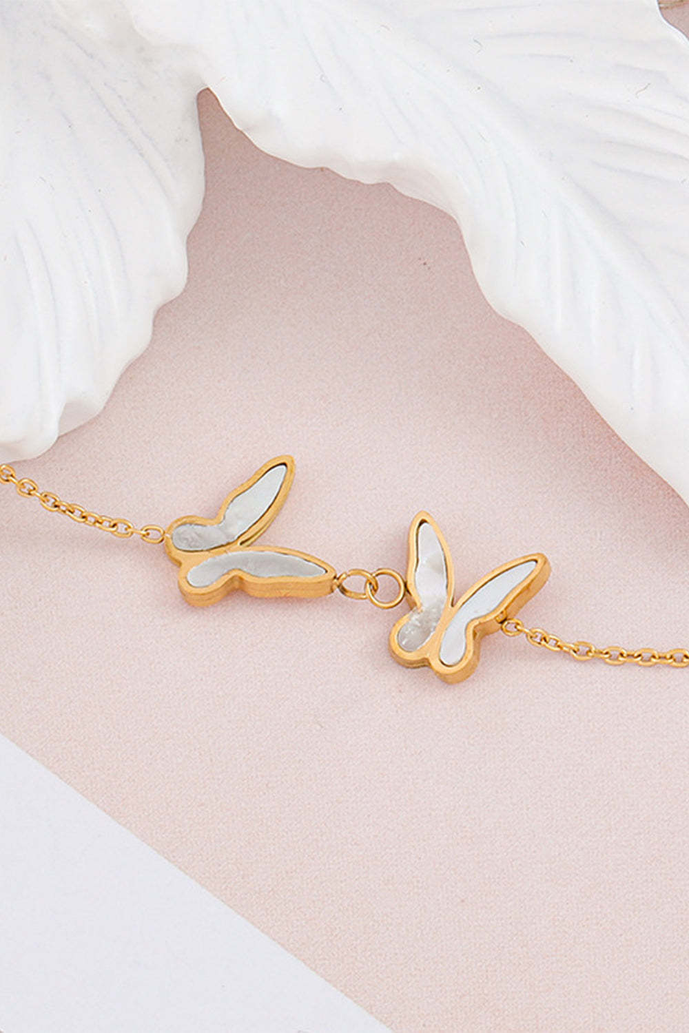 Double Butterfly Bracelet in Titanium