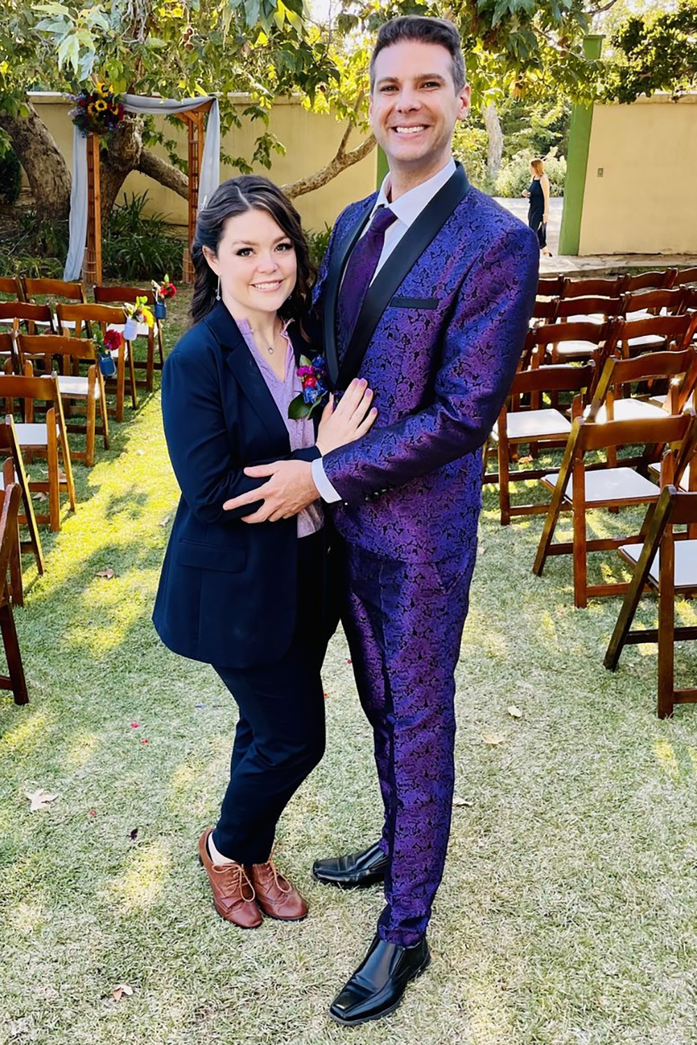 Men's Prom Suits with Burgundy Jacquard Shawl Lapel 2-Piece Set