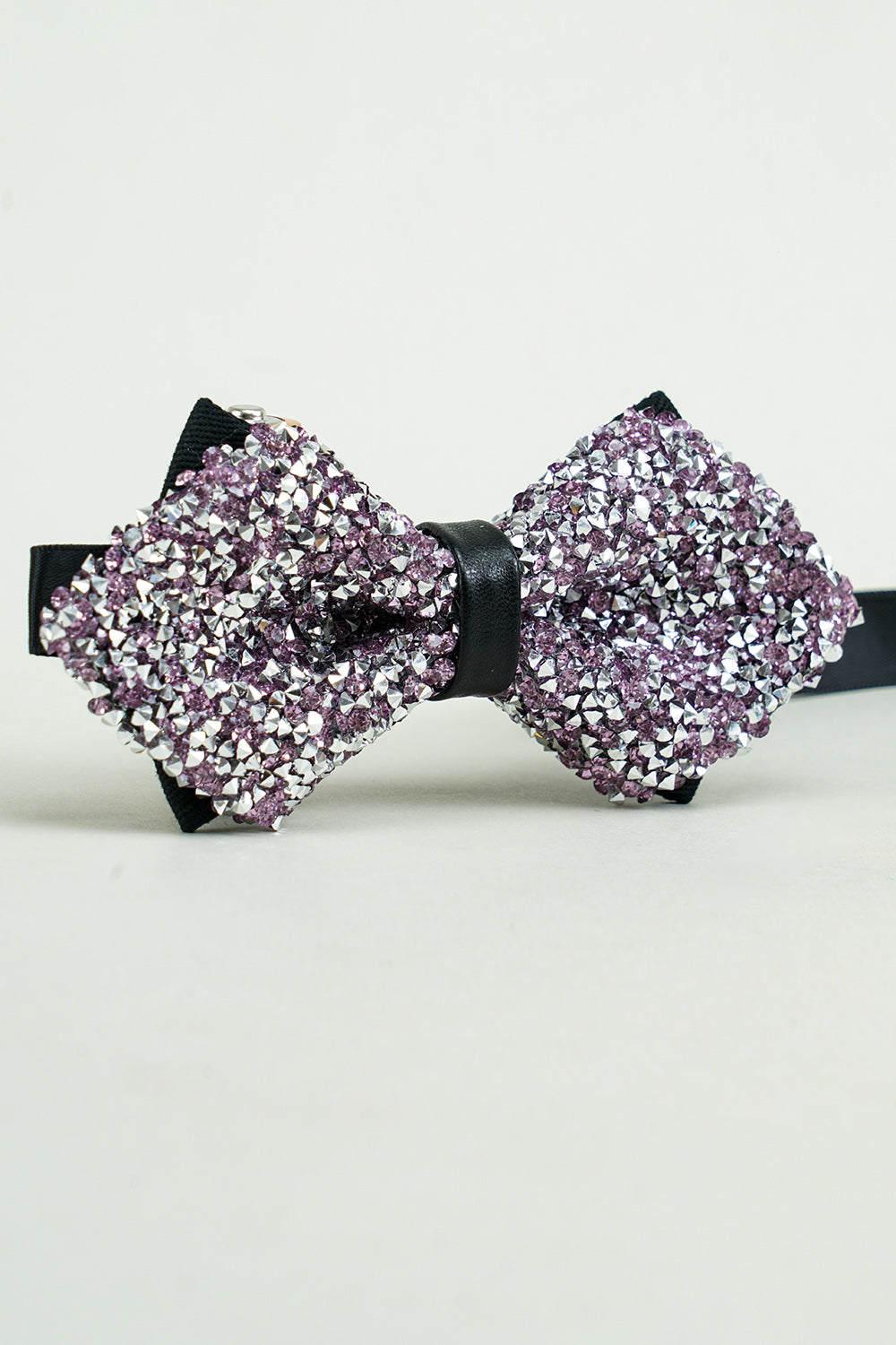 Adjustable Party Bow Ties with Black Rhinestones