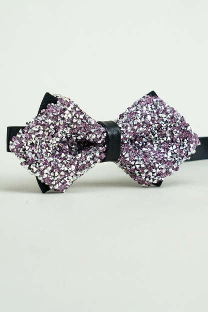 Adjustable Party Bow Ties with Black Rhinestones