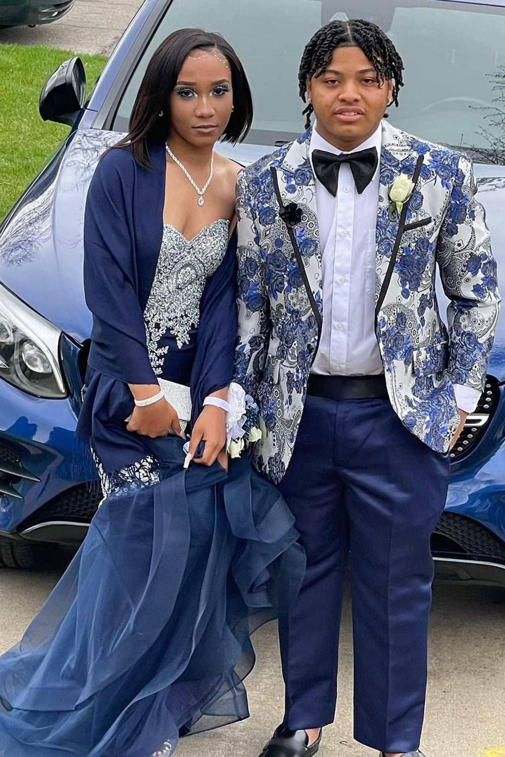 Men's Prom Suits in Blue Peak Lapel 2-Piece Set