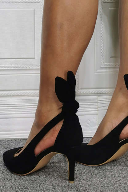 Pointed High Heels with Black Buckle