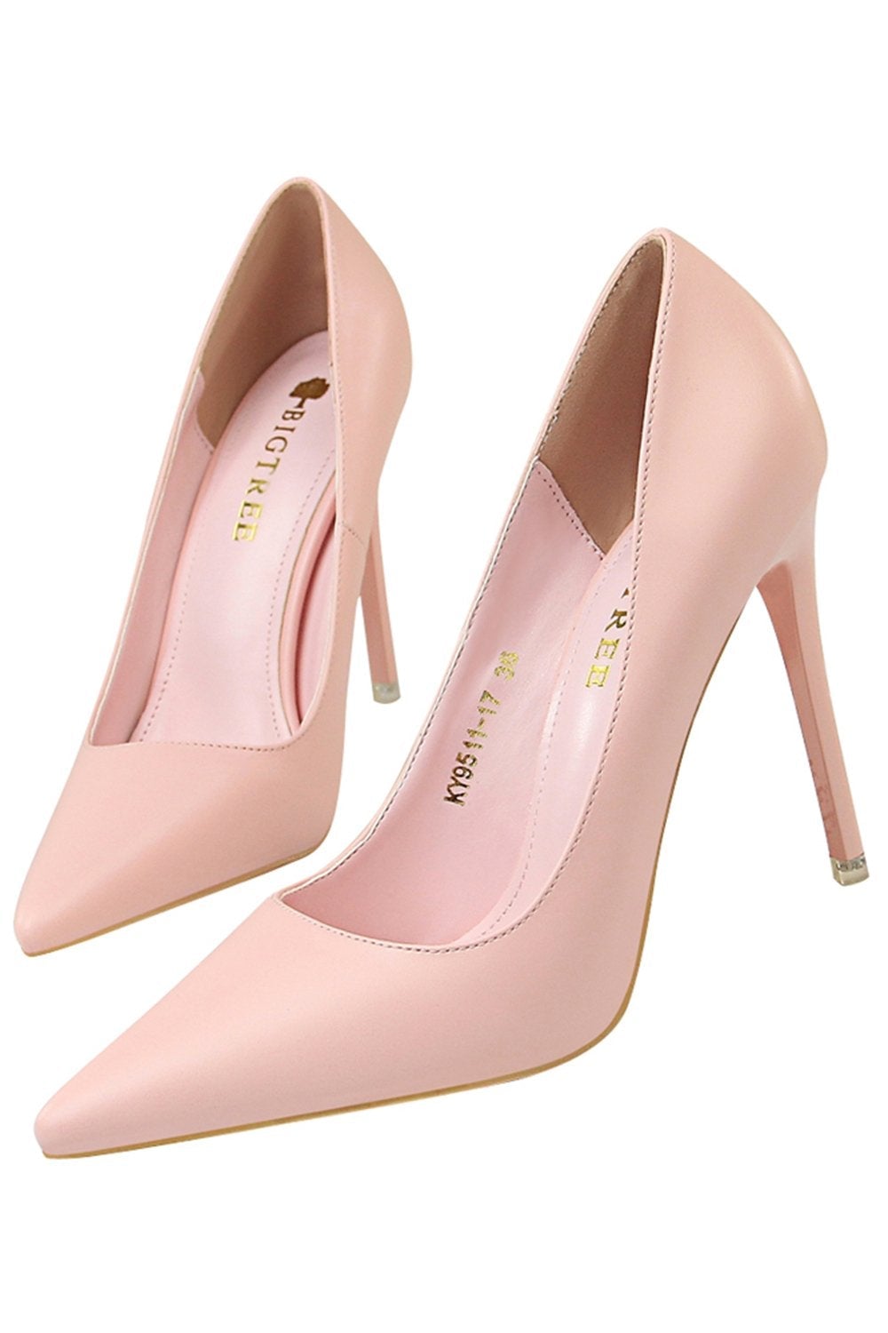 Pointed Stiletto Heels with a Shallow Mouth and Super High Heel