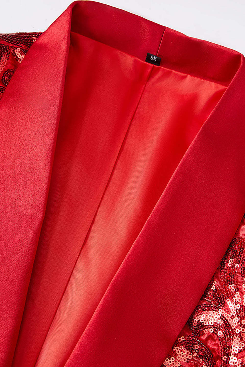 Men's Red Glitter Blazer with Sequins