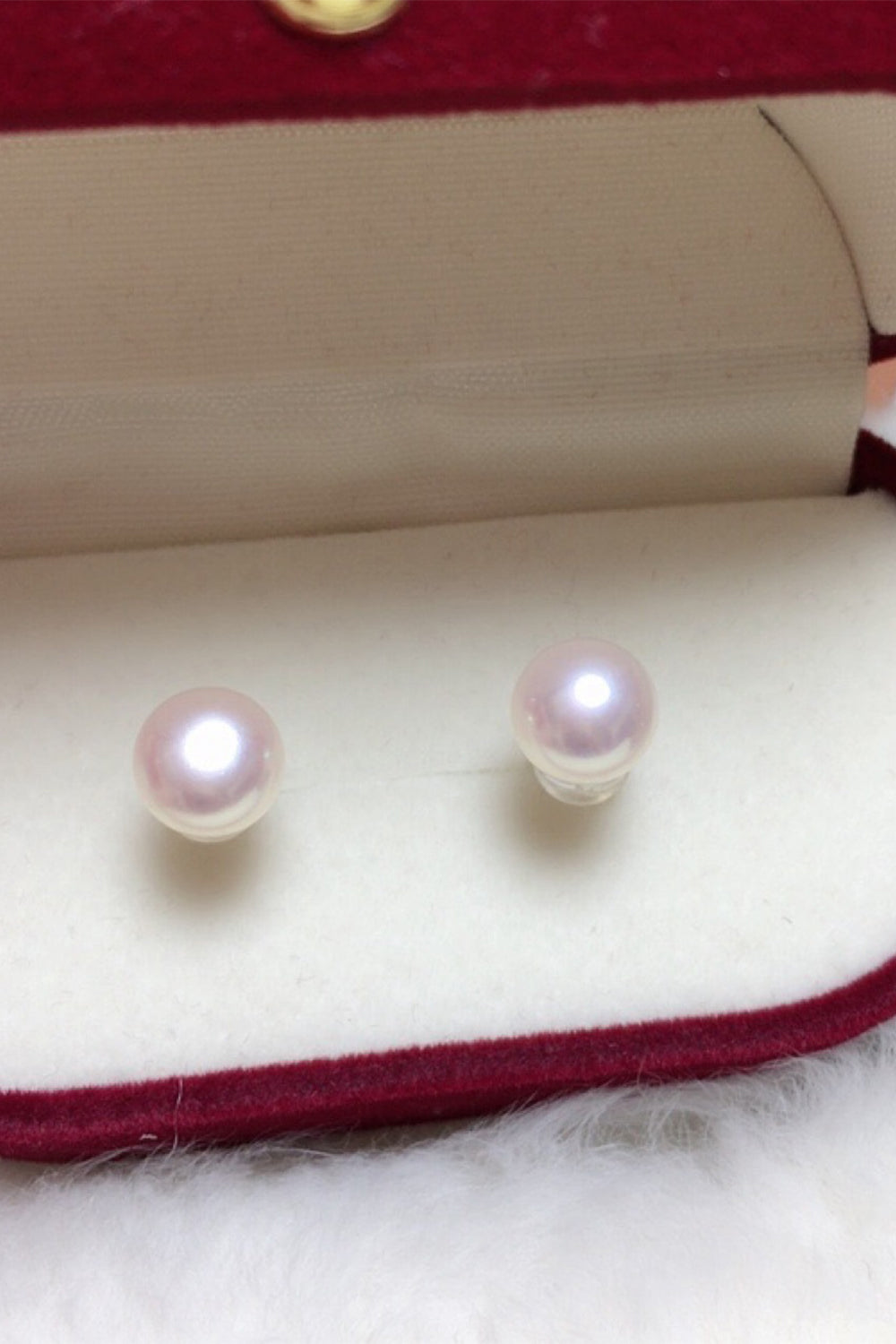 White Pearl Beaded Earrings