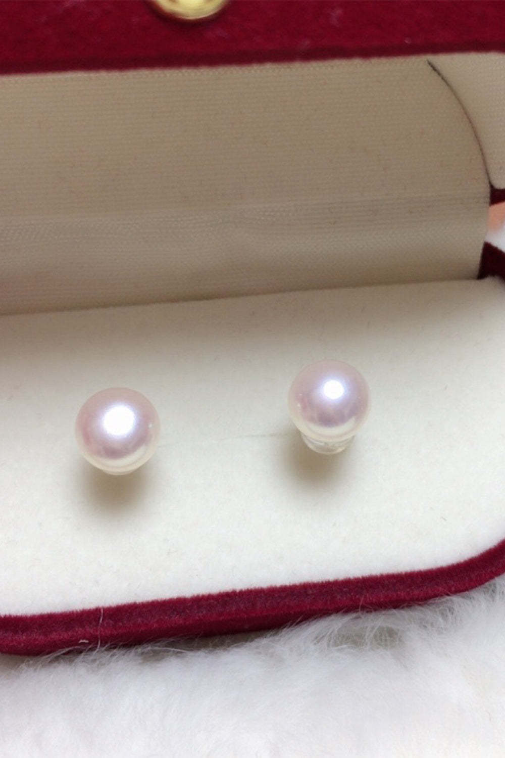White Pearl Beaded Earrings