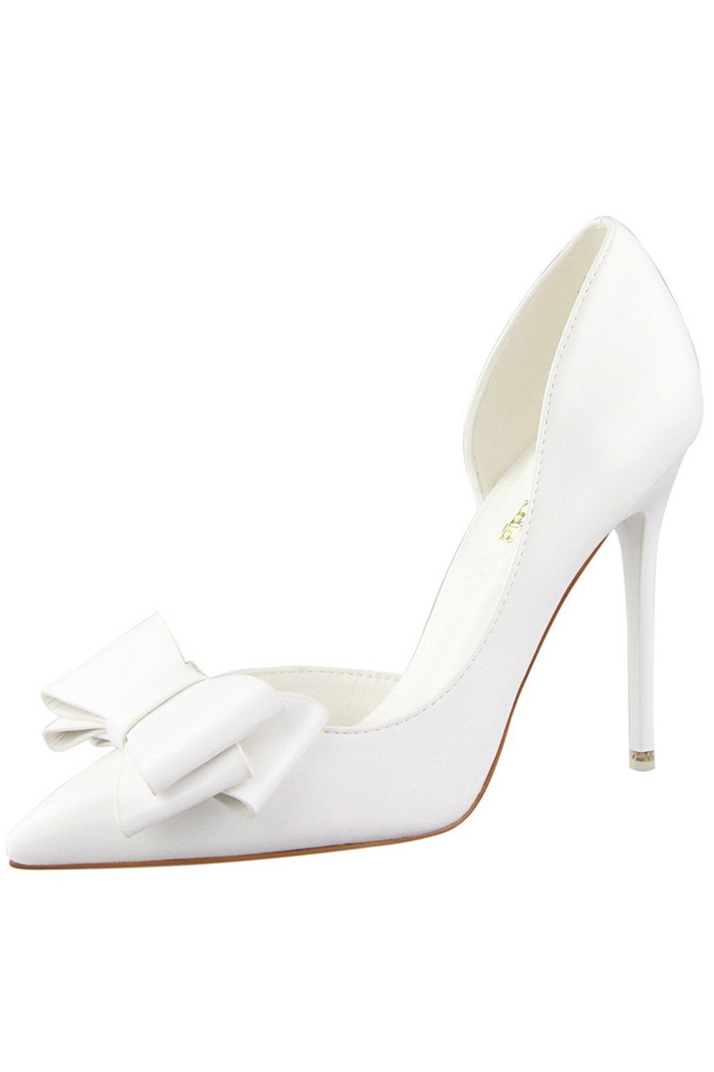 Pointed Hollow Side High Heels with Sweet Bow