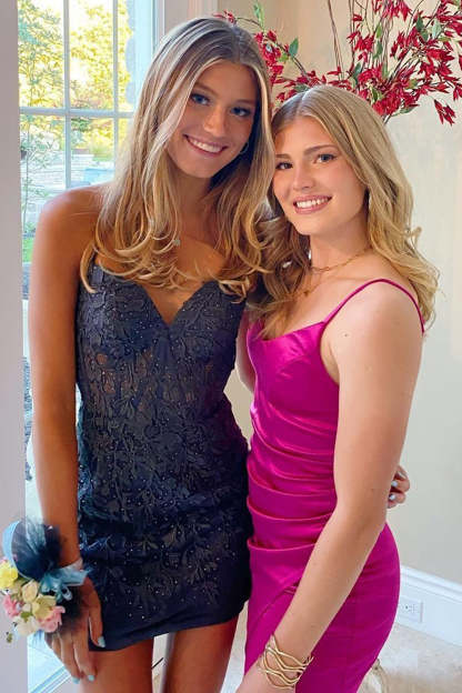 Sheath Sweetheart Light Purple Corset Cocktail Dress With Appliques