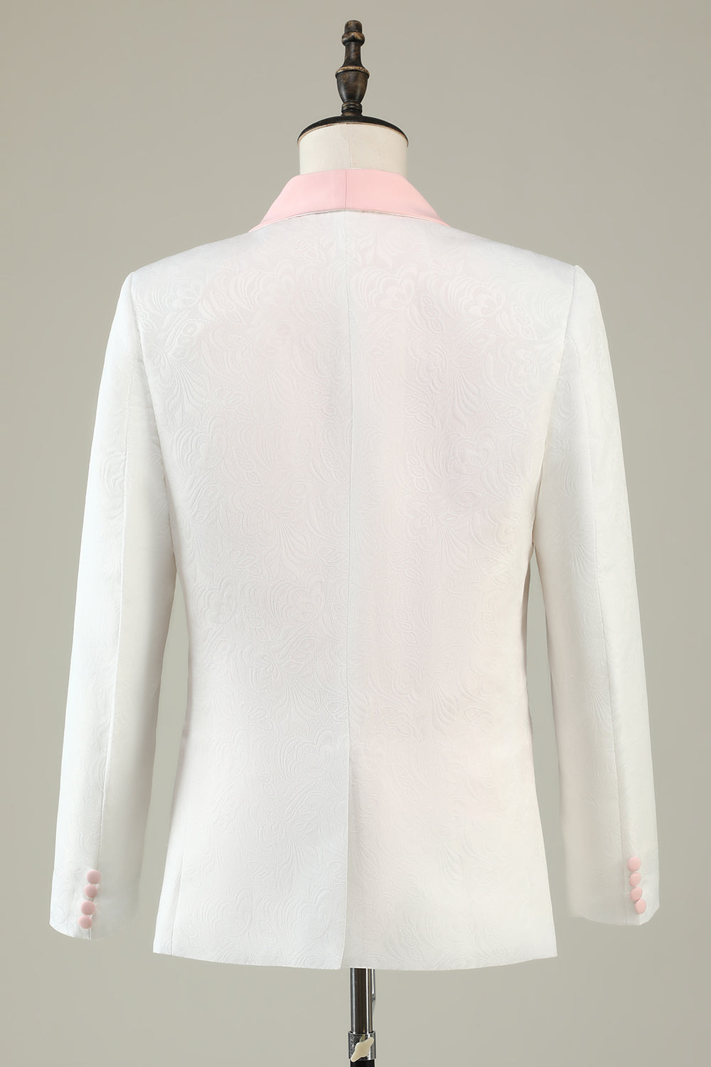 Slim Fit Men's Prom Suit in Light Pink with Shawl Lapel and Single Button