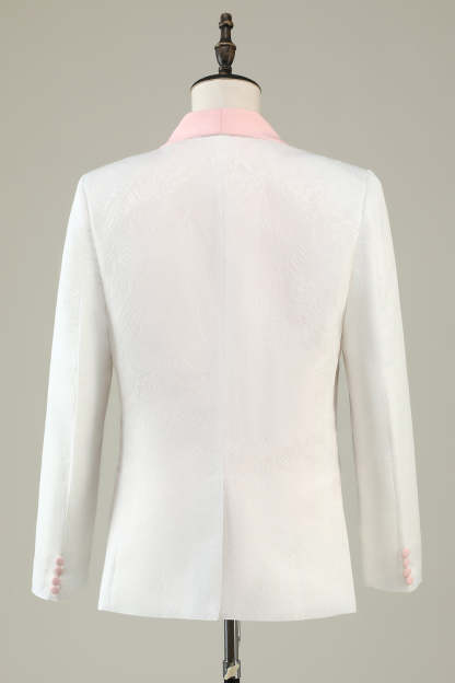 Slim Fit Men's Prom Suit in Light Pink with Shawl Lapel and Single Button