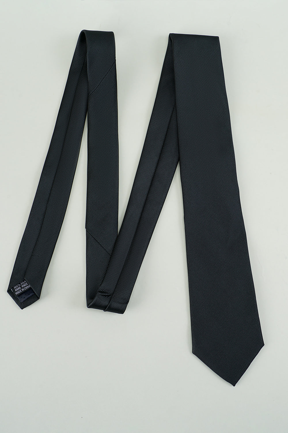Satin Party Tie in Solid Black
