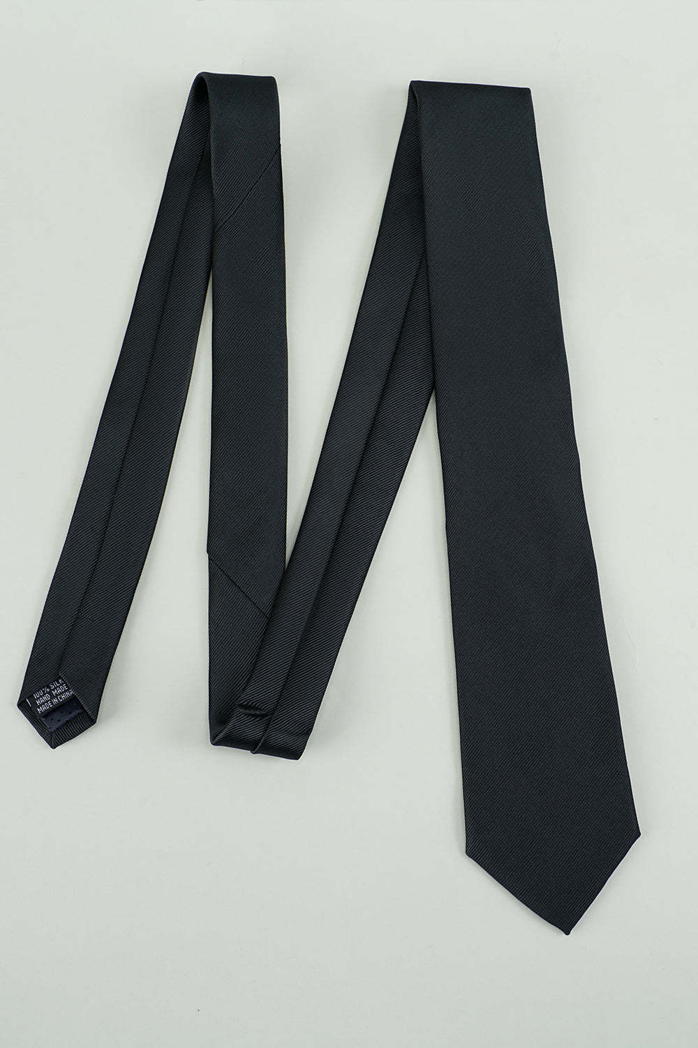 Satin Party Tie in Solid Black
