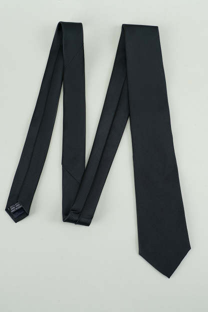 Satin Party Tie in Solid Black