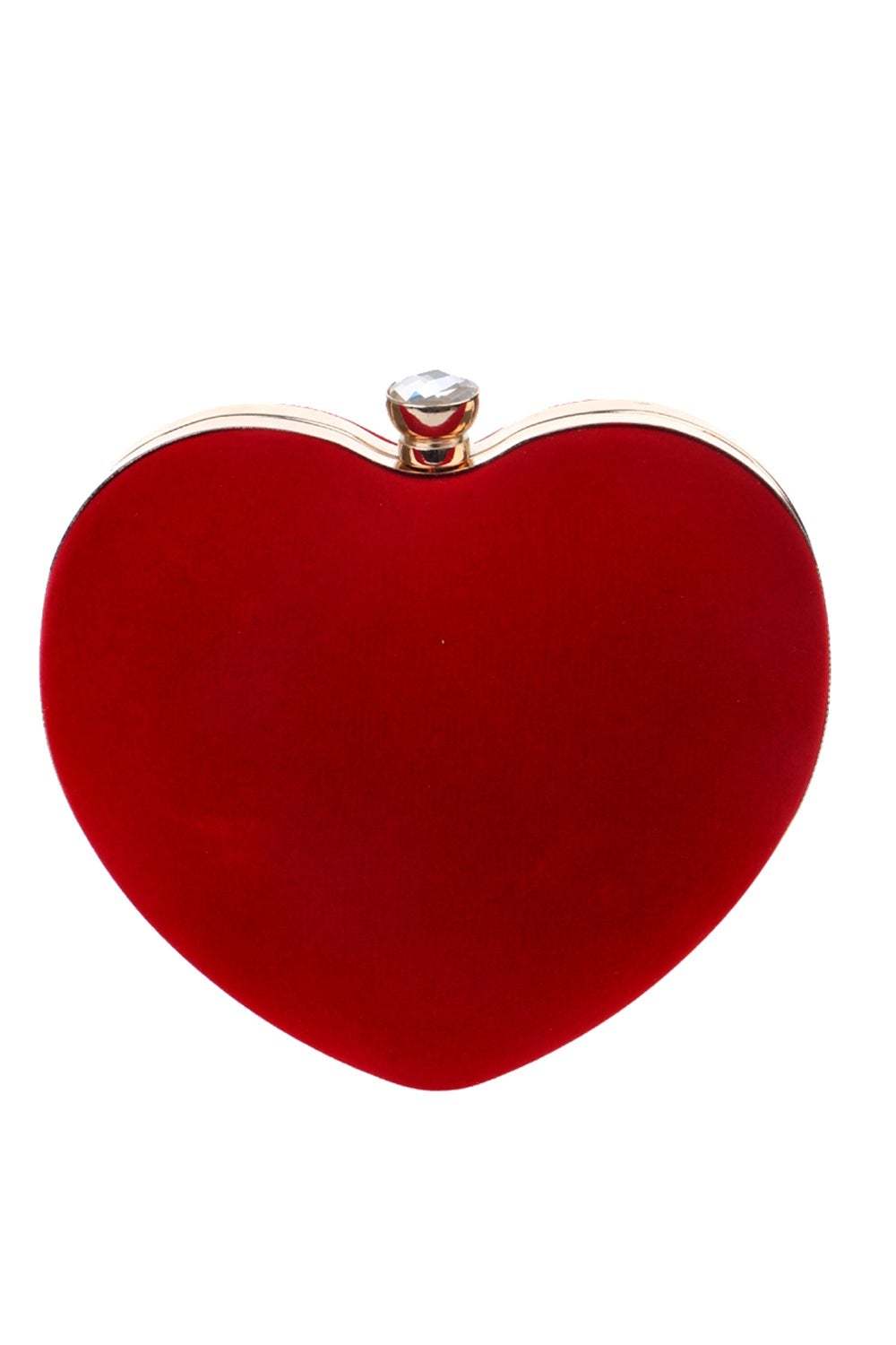 Heart-Shaped Handbag in Red Velvet