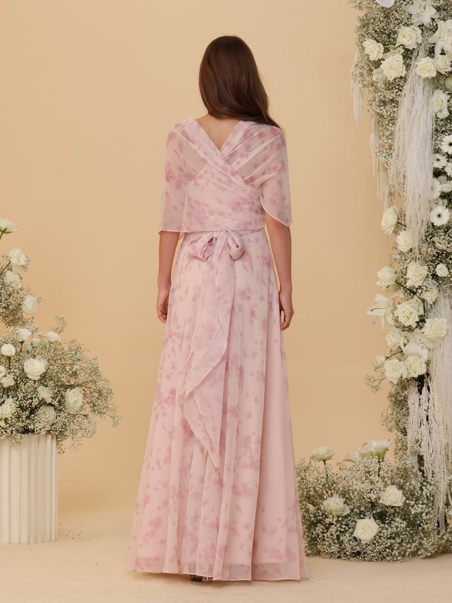 A Line Princess Convertible Infinity Bridesmaid Dresses with Pleats