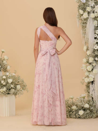 A Line Princess Convertible Infinity Bridesmaid Dresses with Pleats