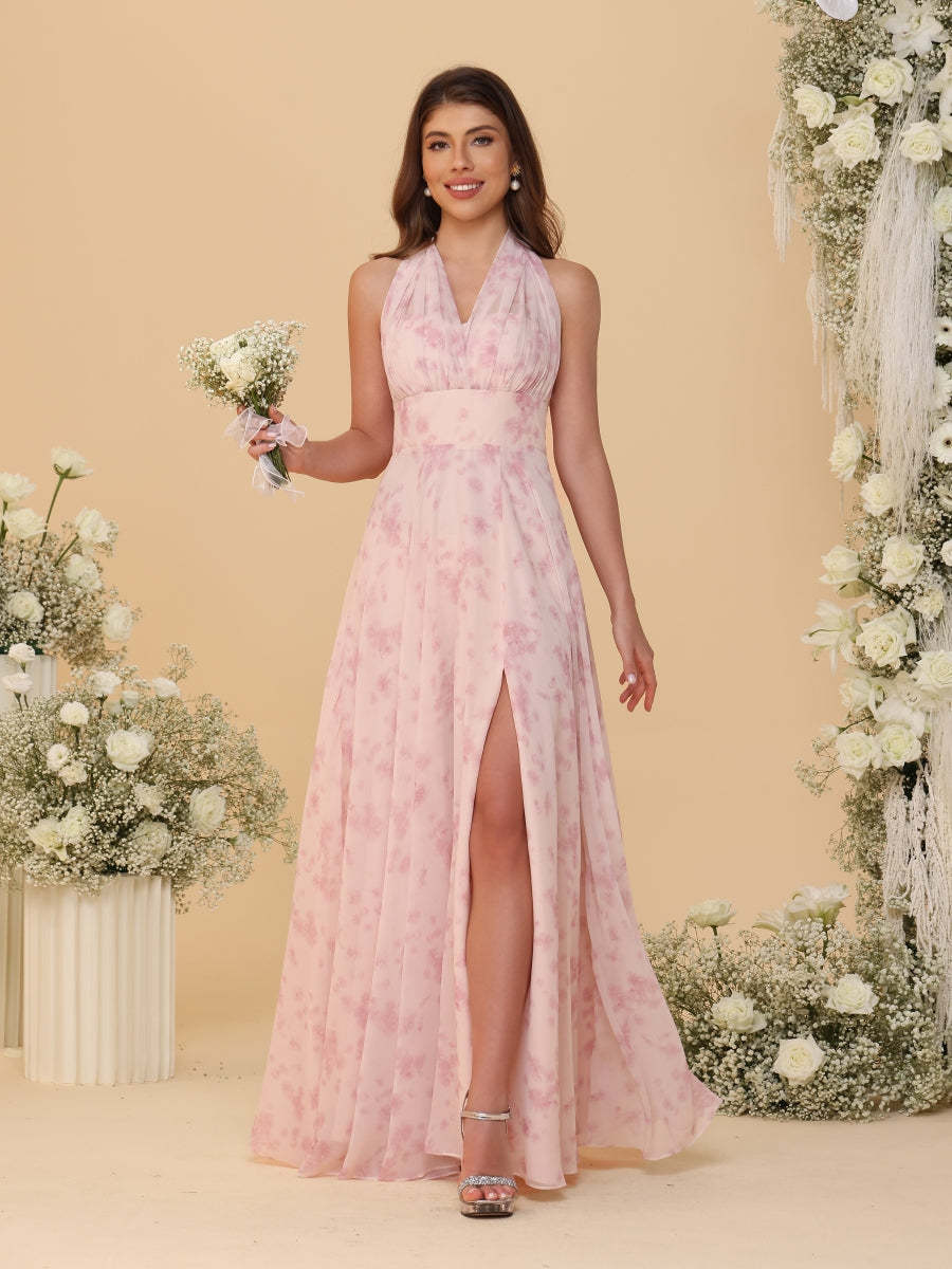 A Line Princess Convertible Infinity Bridesmaid Dresses with Pleats
